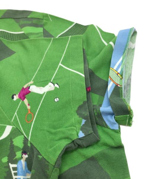 POLO RALPH LAUREN（ポロ・ラルフローレン）POLO RALPH LAUREN (ポロ・ラルフローレン) テニスプリントポロシャツ グリーン×ブルー サイズ:Lの古着・服飾アイテム