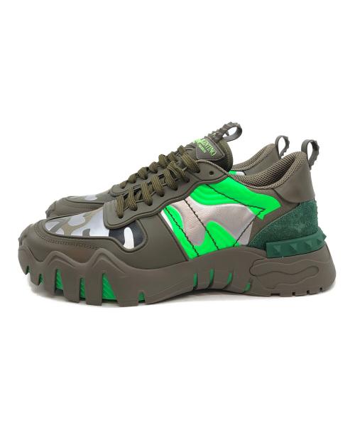 VALENTINO（ヴァレンティノ）VALENTINO (ヴァレンティノ) ノガラヴァーニ ロックスタッズ レザー スニーカー カーキ サイズ:41の古着・服飾アイテム