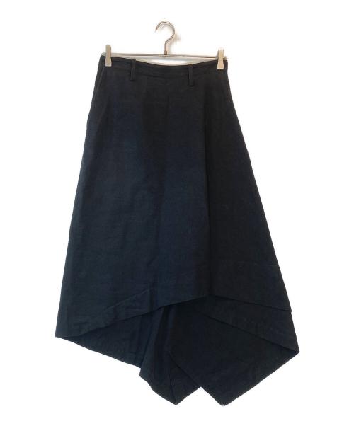 RAGNE KIKAS  YOHJI YAMAMOTO（ラグネ・キカス ヨウジヤマモト）RAGNE KIKAS  YOHJI YAMAMOTO (ラグネ・キカス ヨウジヤマモト) アシンメトリースカート ブラック サイズ:2の古着・服飾アイテム