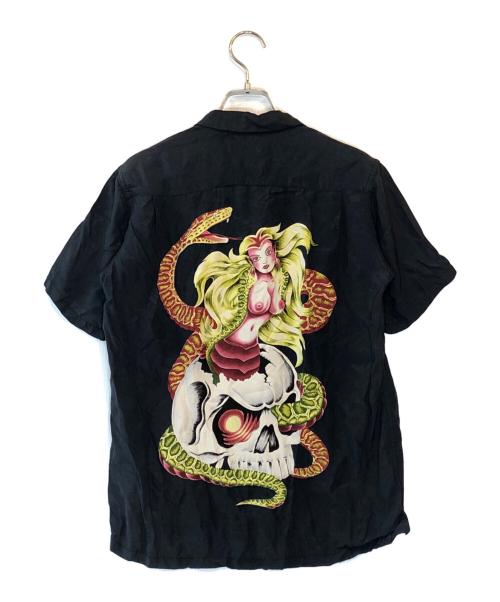 Hysteric Glamour（ヒステリックグラマー）Hysteric Glamour (ヒステリックグラマー) FIRE SKULL ALOHA SHAIRT ブラック サイズ:FREEの古着・服飾アイテム