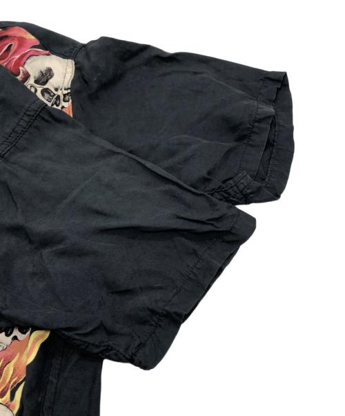 Hysteric Glamour（ヒステリックグラマー）Hysteric Glamour (ヒステリックグラマー) FIRE SKULL ALOHA SHAIRT ブラック サイズ:FREEの古着・服飾アイテム
