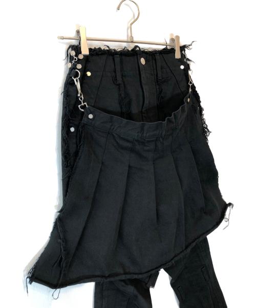 VOLTAGE CONTROL FILTER（ヴォルテージ コントロール フィルター）VOLTAGE CONTROL FILTER (ヴォルテージ コントロール フィルター) Leg Cutout Bondage Denim Skirt ブラック サイズ:Sの古着・服飾アイテム