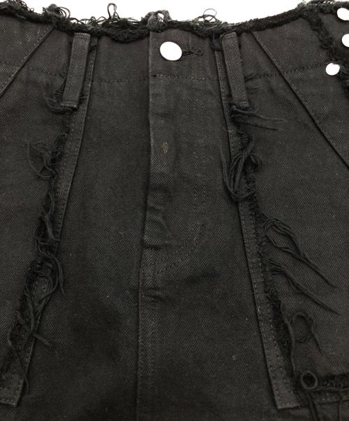 VOLTAGE CONTROL FILTER（ヴォルテージ コントロール フィルター）VOLTAGE CONTROL FILTER (ヴォルテージ コントロール フィルター) Leg Cutout Bondage Denim Skirt ブラック サイズ:Sの古着・服飾アイテム