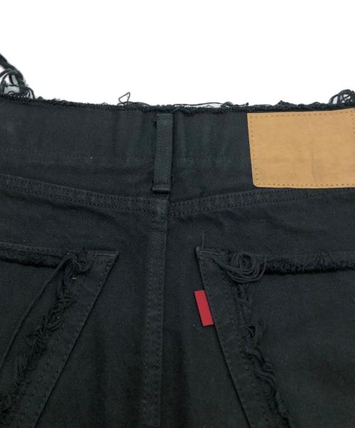 VOLTAGE CONTROL FILTER（ヴォルテージ コントロール フィルター）VOLTAGE CONTROL FILTER (ヴォルテージ コントロール フィルター) Leg Cutout Bondage Denim Skirt ブラック サイズ:Sの古着・服飾アイテム