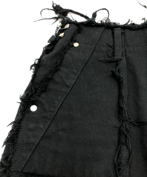 VOLTAGE CONTROL FILTER（ヴォルテージ コントロール フィルター）VOLTAGE CONTROL FILTER (ヴォルテージ コントロール フィルター) Leg Cutout Bondage Denim Skirt ブラック サイズ:Sの古着・服飾アイテム