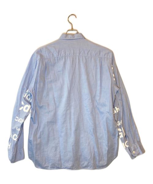COMME des GARCONS HOMME（コムデギャルソン オム）COMME des GARCONS HOMME (コムデギャルソン オム) 綿ヘリンボーンプリントシャツ ブルー サイズ:Lの古着・服飾アイテム