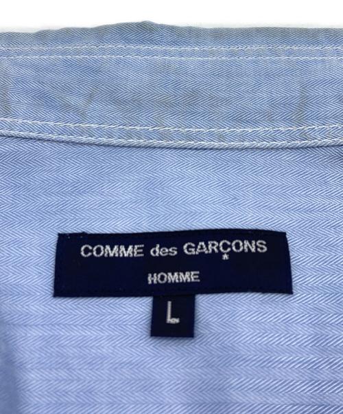 COMME des GARCONS HOMME（コムデギャルソン オム）COMME des GARCONS HOMME (コムデギャルソン オム) 綿ヘリンボーンプリントシャツ ブルー サイズ:Lの古着・服飾アイテム