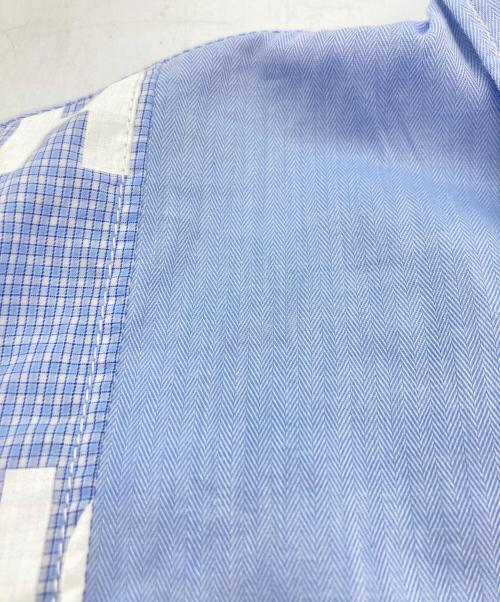 COMME des GARCONS HOMME（コムデギャルソン オム）COMME des GARCONS HOMME (コムデギャルソン オム) 綿ヘリンボーンプリントシャツ ブルー サイズ:Lの古着・服飾アイテム