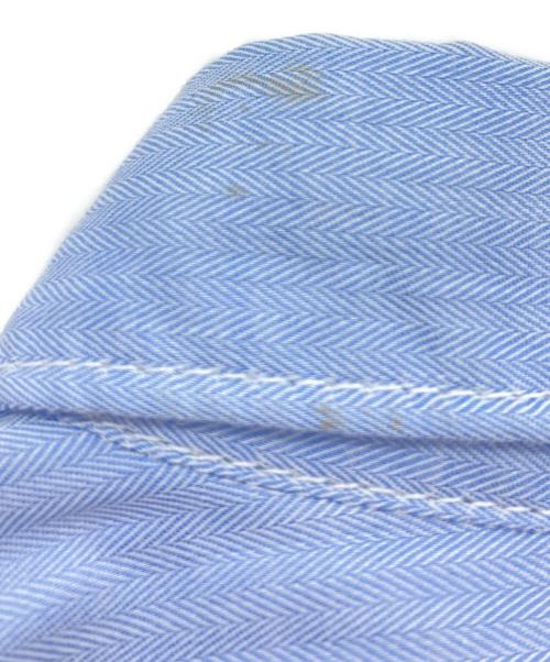 COMME des GARCONS HOMME（コムデギャルソン オム）COMME des GARCONS HOMME (コムデギャルソン オム) 綿ヘリンボーンプリントシャツ ブルー サイズ:Lの古着・服飾アイテム