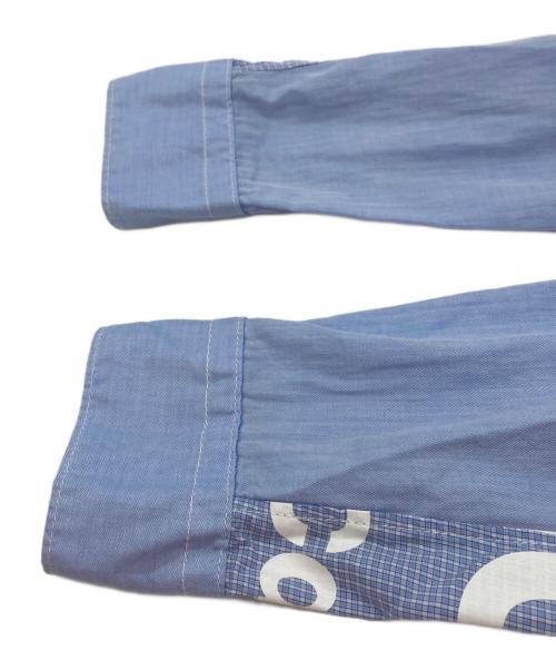 COMME des GARCONS HOMME（コムデギャルソン オム）COMME des GARCONS HOMME (コムデギャルソン オム) 綿ヘリンボーンプリントシャツ ブルー サイズ:Lの古着・服飾アイテム