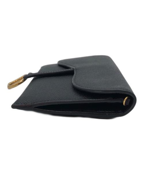 Christian Dior（クリスチャン ディオール）Christian Dior (クリスチャン ディオール) Saddle チェーン付き ロングウォレット ブラックの古着・服飾アイテム