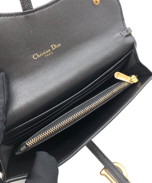 Christian Dior（クリスチャン ディオール）Christian Dior (クリスチャン ディオール) Saddle チェーン付き ロングウォレット ブラックの古着・服飾アイテム
