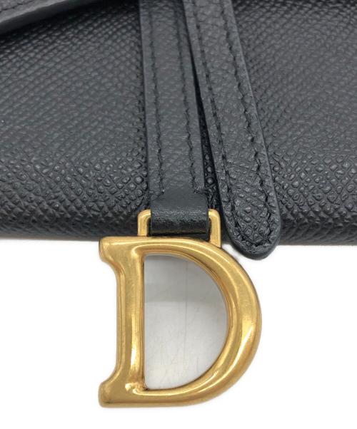 Christian Dior（クリスチャン ディオール）Christian Dior (クリスチャン ディオール) Saddle チェーン付き ロングウォレット ブラックの古着・服飾アイテム