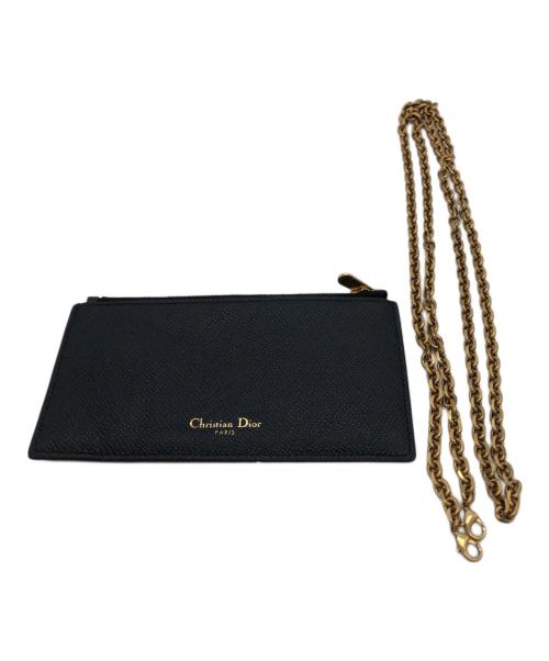 Christian Dior（クリスチャン ディオール）Christian Dior (クリスチャン ディオール) Saddle チェーン付き ロングウォレット ブラックの古着・服飾アイテム