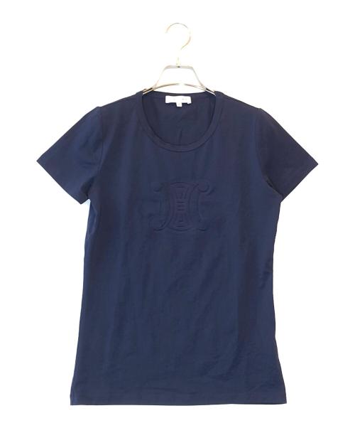 CELINE（セリーヌ）CELINE (セリーヌ) トリオンフ エンボスTシャツ ネイビー サイズ:Mの古着・服飾アイテム