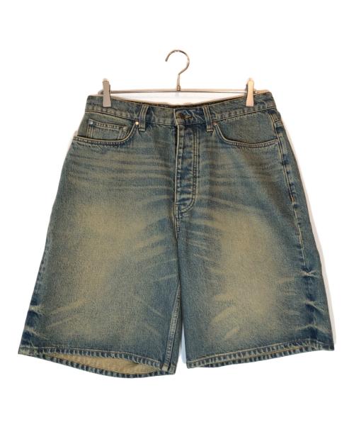NO MAINTENANCE（ノーメンテナンス）NO MAINTENANCE (ノーメンテナンス) サンド ウォッシュ ワイド デニム ショーツ ブルー サイズ:SIZE32の古着・服飾アイテム