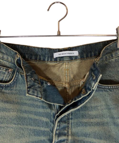 NO MAINTENANCE（ノーメンテナンス）NO MAINTENANCE (ノーメンテナンス) サンド ウォッシュ ワイド デニム ショーツ ブルー サイズ:SIZE32の古着・服飾アイテム