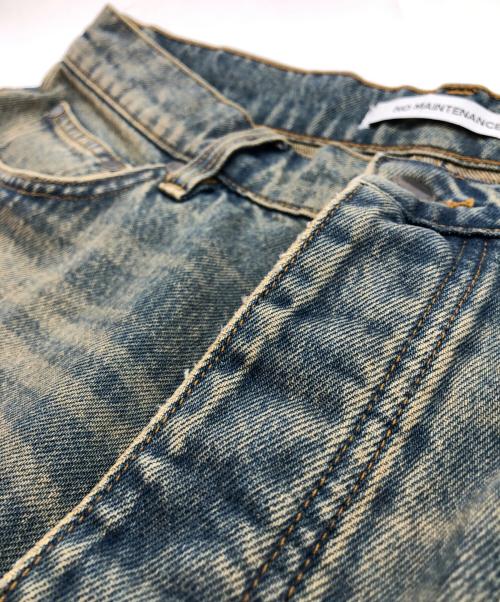 NO MAINTENANCE（ノーメンテナンス）NO MAINTENANCE (ノーメンテナンス) サンド ウォッシュ ワイド デニム ショーツ ブルー サイズ:SIZE32の古着・服飾アイテム