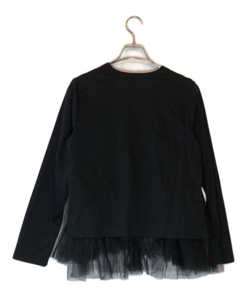 noir kei ninomiya（ノワール ケイ ニノミヤ）noir kei ninomiya (ノワール ケイ ニノミヤ) 綿ポンチ×チュールカーディガン ブラック サイズ:SIZE XSの古着・服飾アイテム