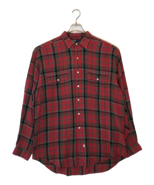 POLO RALPH LAUREN（ポロ・ラルフローレン）POLO RALPH LAUREN (ポロ・ラルフローレン) レーヨンウール チェックシャツ レッド サイズ:Lの古着・服飾アイテム