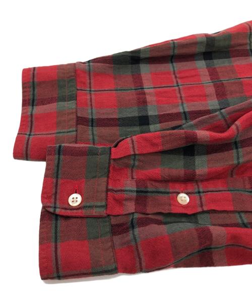 POLO RALPH LAUREN（ポロ・ラルフローレン）POLO RALPH LAUREN (ポロ・ラルフローレン) レーヨンウール チェックシャツ レッド サイズ:Lの古着・服飾アイテム