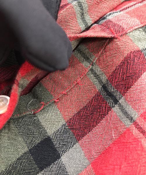 POLO RALPH LAUREN（ポロ・ラルフローレン）POLO RALPH LAUREN (ポロ・ラルフローレン) レーヨンウール チェックシャツ レッド サイズ:Lの古着・服飾アイテム