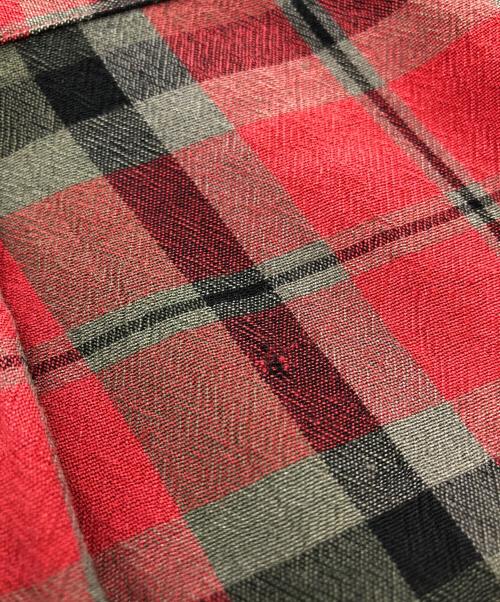 POLO RALPH LAUREN（ポロ・ラルフローレン）POLO RALPH LAUREN (ポロ・ラルフローレン) レーヨンウール チェックシャツ レッド サイズ:Lの古着・服飾アイテム