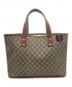GUCCIグッチ）の古着「PVCレザー切替トートバッグ」｜ベージュ