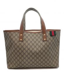 GUCCI（グッチ）の古着「PVCレザー切替トートバッグ」｜ベージュ