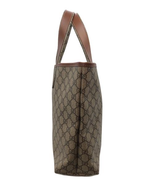 GUCCI（グッチ）GUCCI (グッチ) PVCレザー切替トートバッグ ベージュの古着・服飾アイテム