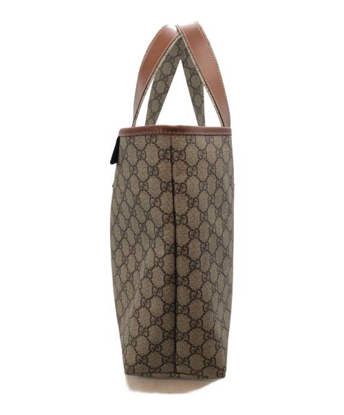 GUCCI（グッチ）GUCCI (グッチ) PVCレザー切替トートバッグ ベージュの古着・服飾アイテム