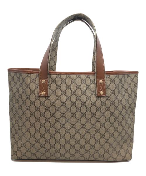 GUCCI（グッチ）GUCCI (グッチ) PVCレザー切替トートバッグ ベージュの古着・服飾アイテム