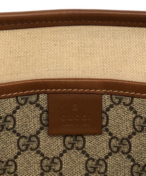 GUCCI（グッチ）GUCCI (グッチ) PVCレザー切替トートバッグ ベージュの古着・服飾アイテム