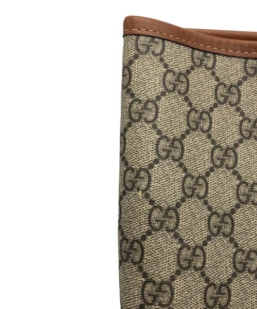 GUCCI（グッチ）GUCCI (グッチ) PVCレザー切替トートバッグ ベージュの古着・服飾アイテム