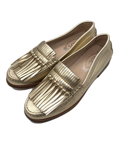 TOD'S（トッズ）TOD'S (トッズ) フリンジタッセルローファー ゴールド サイズ:38の古着・服飾アイテム