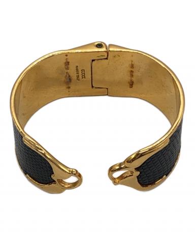 超美品 GUCCI グッチ リザード バングル ゴールド金具 イエロー 中古・古着通販】GUCCI (グッチ) リザードゴールドバングル ゴールド