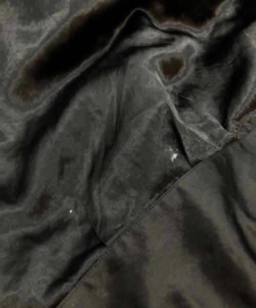 rin（リン）rin (リン) バック刺繍 ジップアップ サテン ノーカラー ロングコート ブラック サイズ:SIZE Mの古着・服飾アイテム