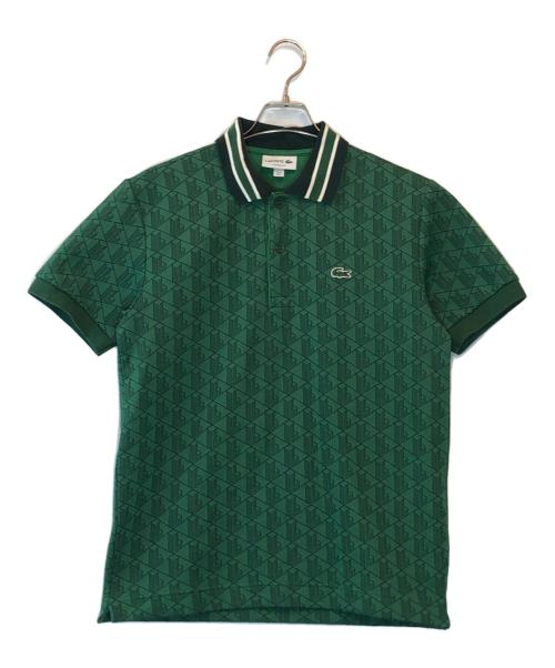 LACOSTE（ラコステ）LACOSTE (ラコステ) モノグラムジャカードポロシャツ グリーン サイズ:US Sの古着・服飾アイテム