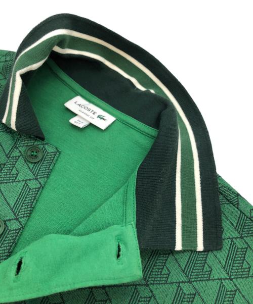 LACOSTE（ラコステ）LACOSTE (ラコステ) モノグラムジャカードポロシャツ グリーン サイズ:US Sの古着・服飾アイテム