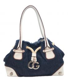 DOLCE & GABBANA（ドルチェ＆ガッバーナ）の古着「デニムハンドバッグ」｜ホワイト×インディゴ