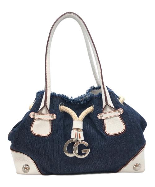 DOLCE & GABBANA（ドルチェ＆ガッバーナ）DOLCE & GABBANA (ドルチェ＆ガッバーナ) デニムハンドバッグ ホワイト×インディゴの古着・服飾アイテム