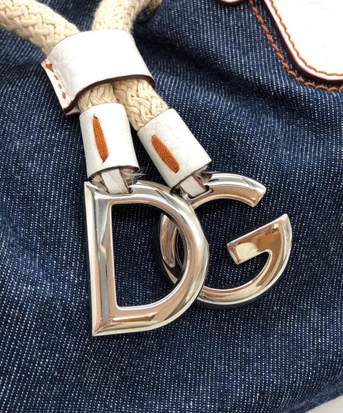 DOLCE & GABBANA（ドルチェ＆ガッバーナ）DOLCE & GABBANA (ドルチェ＆ガッバーナ) デニムハンドバッグ ホワイト×インディゴの古着・服飾アイテム