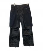 ZARA×ADSB ANDERSSON BELLザラ×アンダースンベル）の古着「コンビネーションオーバーレイヤージーンズ」｜ブラック