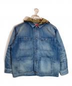 SUPREMEシュプリーム）の古着「WORN HOODED CHORE COAT DENIM」｜カーキ×ブルー