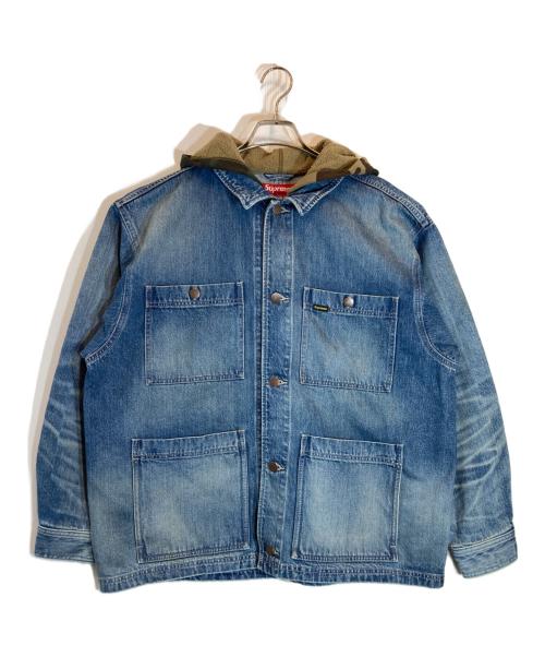 SUPREME（シュプリーム）Supreme (シュプリーム) WORN HOODED CHORE COAT DENIM カーキ×ブルー サイズ:Lの古着・服飾アイテム