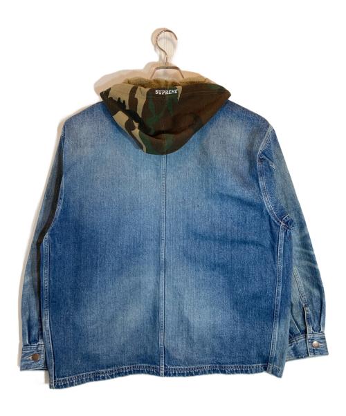 SUPREME（シュプリーム）Supreme (シュプリーム) WORN HOODED CHORE COAT DENIM カーキ×ブルー サイズ:Lの古着・服飾アイテム