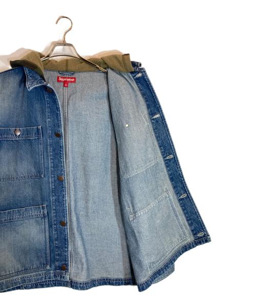 SUPREME（シュプリーム）Supreme (シュプリーム) WORN HOODED CHORE COAT DENIM カーキ×ブルー サイズ:Lの古着・服飾アイテム