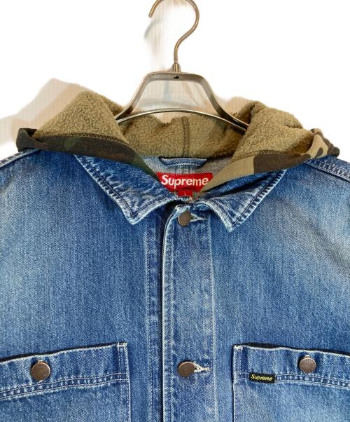 SUPREME（シュプリーム）Supreme (シュプリーム) WORN HOODED CHORE COAT DENIM カーキ×ブルー サイズ:Lの古着・服飾アイテム