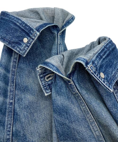 SUPREME（シュプリーム）Supreme (シュプリーム) WORN HOODED CHORE COAT DENIM カーキ×ブルー サイズ:Lの古着・服飾アイテム