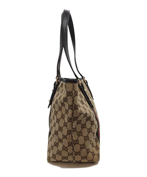 GUCCI（グッチ）GUCCI (グッチ) GGキャンバストートバッグ ブラウンの古着・服飾アイテム